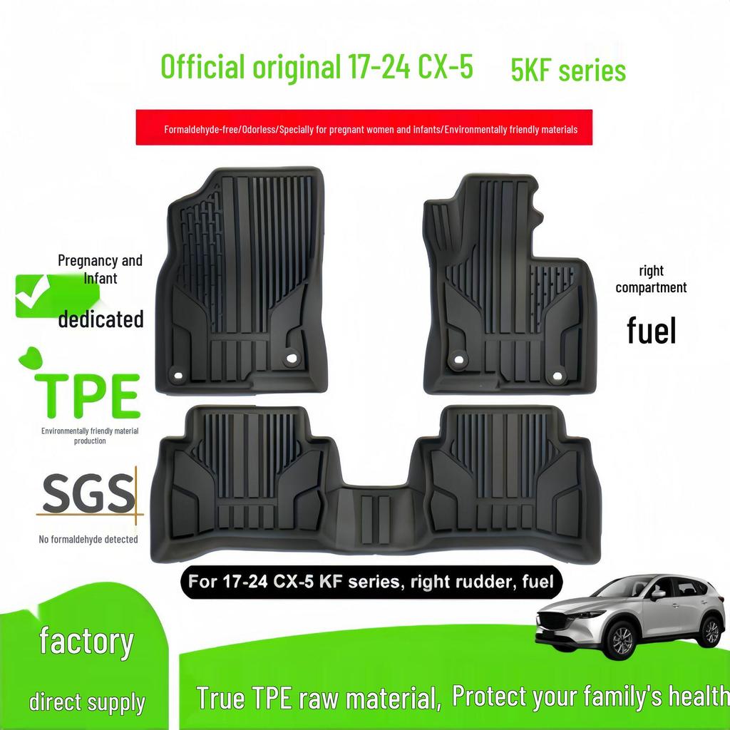 TPE Floor Mats for Right-Hand Drive Mazda CX-5 KF (2017-2024) - Dirt-Resistant.