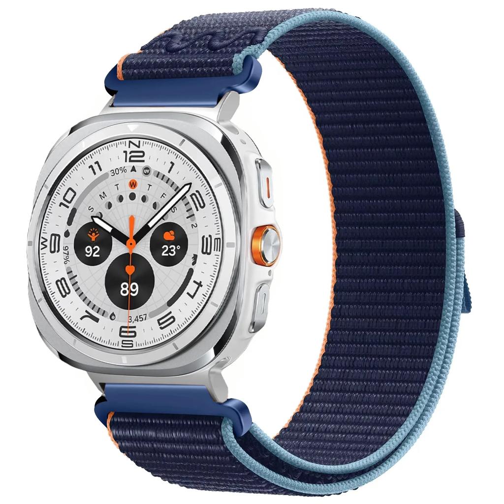 Geborduurd Nylon Bandje voor Samsung Galaxy Watch Ultra 47mm Armband Polsband Sport Ademend Riempje Galaxy Watch 8 Ultra 2026