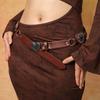 Vintage Cowboy Waistband PU Leather Heart Hollow Belt Simple Cowgirl Buckle Belt  Dress Decoration