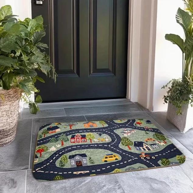 Door Mat Door Mat Kitchen Carpet Traffic Route Game Toy Pattern Printed Protective Mat Indoor Home Room Decoration Accessories