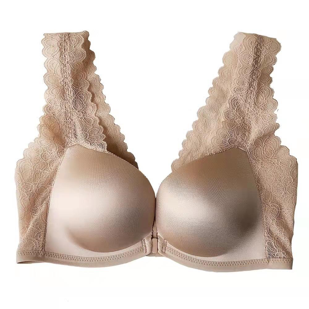 Women's Push-Up Lace Backless Bra – Seamless, Wire-Free, Anti-Sagging, Side Support, Plus Size