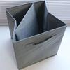 1pc - Grey uncovered square storage box with foldable fabric for household use, snacks, and miscellaneous items sorting basket