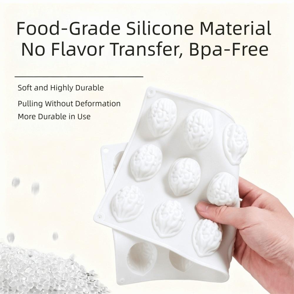 18-Cavity Walnut Silicone Molds Food Grade Silicone Cookie Baking Molds Dessert Making