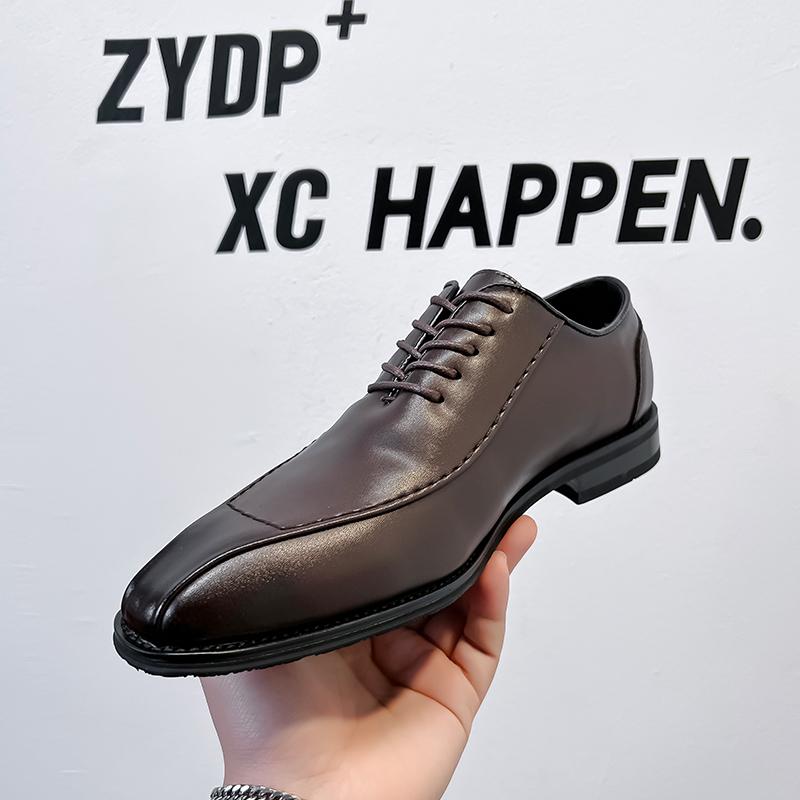 Fashion Hot New Gentleman Men's Leather Shoes Classic Business Style Dress Up Party Office Groom's Wedding Quality Daily Adult Shoes