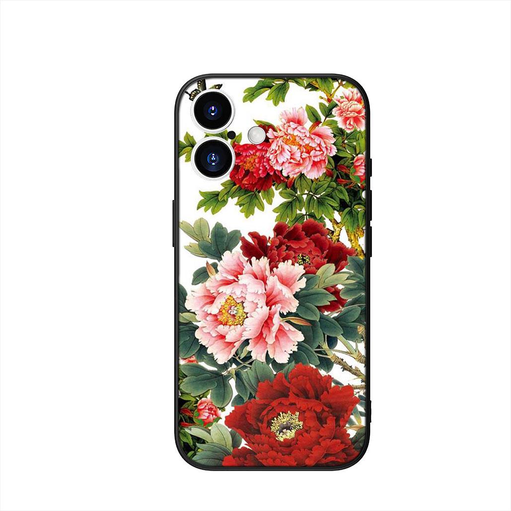

Rose Purple Lotus flower Peony Phone Cover Case for Apple iPhone 17 16 15 11 Pro XS Max XR 6 7 8 Plus + SE 2020 5 16E Casing iPhone 17