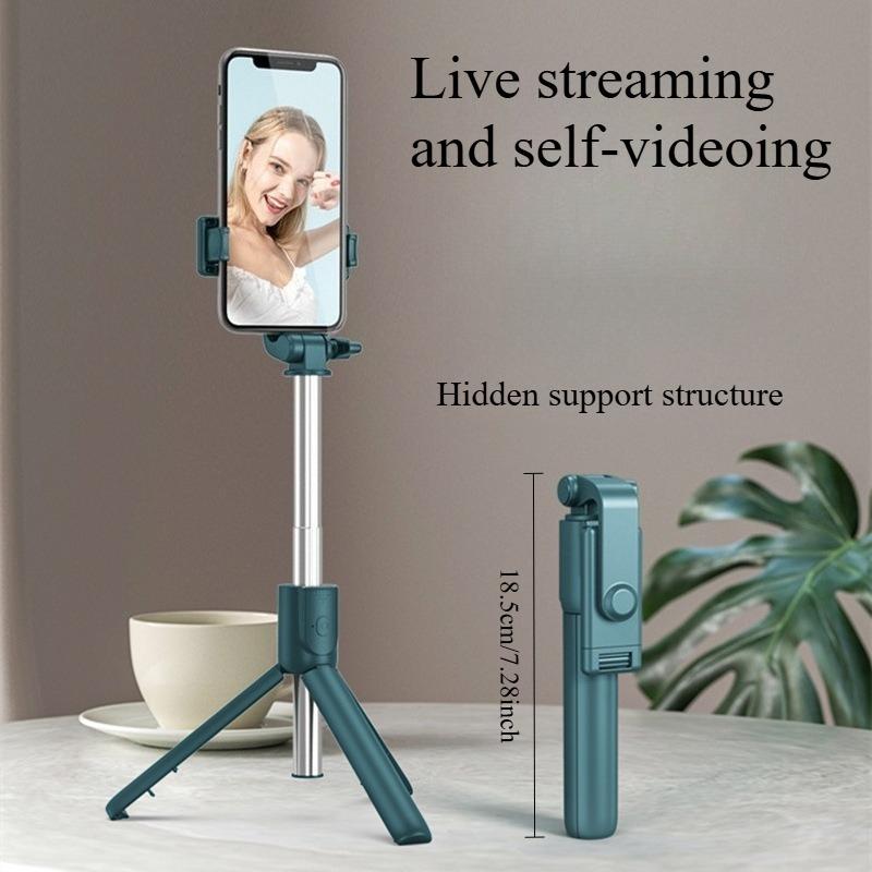 1PC R1 series mobile phone Bluetooth selfie stick fill light live broadcast shooting portable integrated telescopic tripod