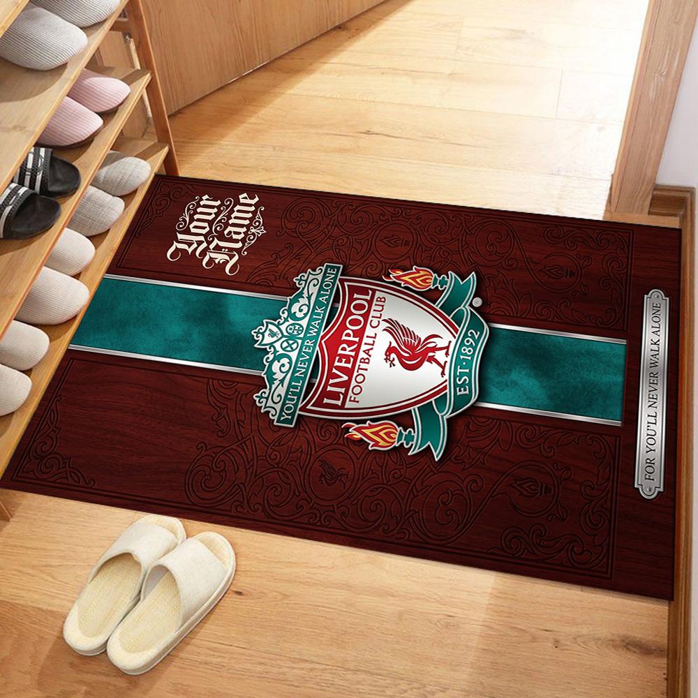 Liverpool Fc Personalized Text Area Rug Suitable For Game Room Kitchen Foyer Dormitory Antislip Rug Anime Office Decor Spiritual Gift
