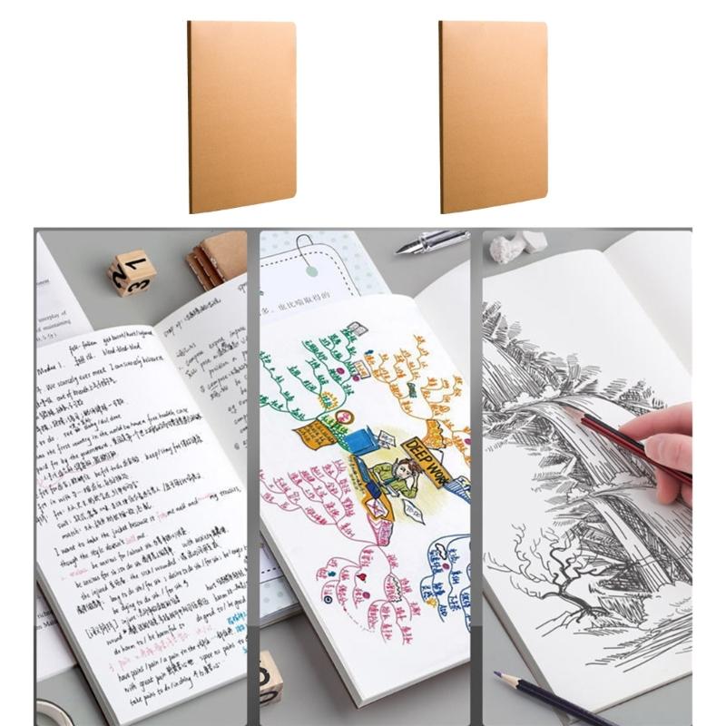 Basic Notebook Journal with 68 Pages Unlined Sketchbook Drawing Books Softcover Sketchpad for Writing Sketching Mind Map