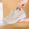 Spring Breathable Wedge Sneakers Women Mesh Knitted Platform Sports Shoes Woman Casual Non-Slip Lace Up Tennis Shoes Ladies