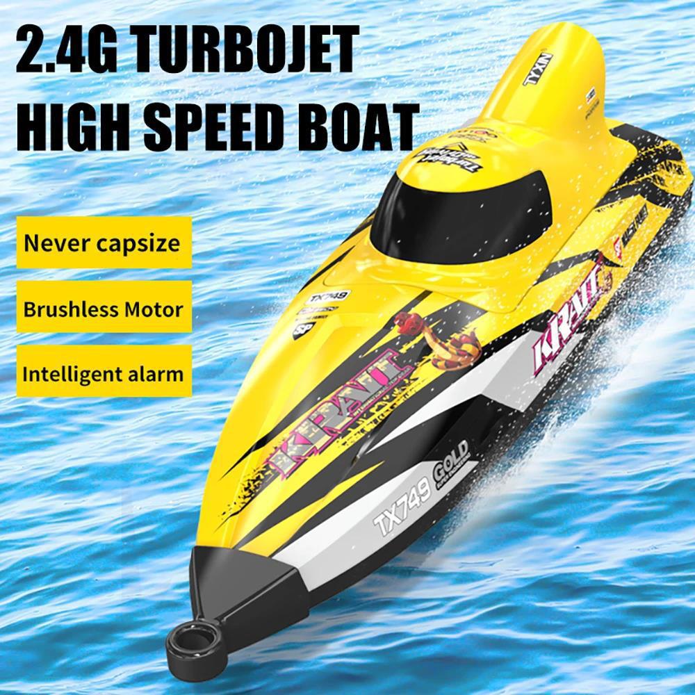 Remote Control Boat for Adults and Kids, 2.4GHZ 25km/h Turbojet High Speed Speedboat with Brushless