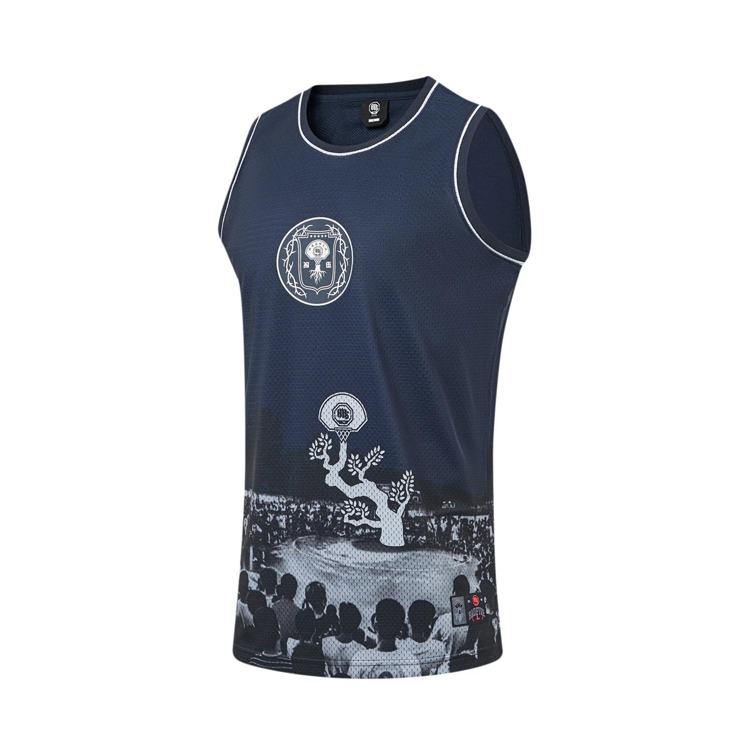 Li-Ning BadFive Graphic Basketball Jersey Midnight Navy Men s AAYT523-3 L