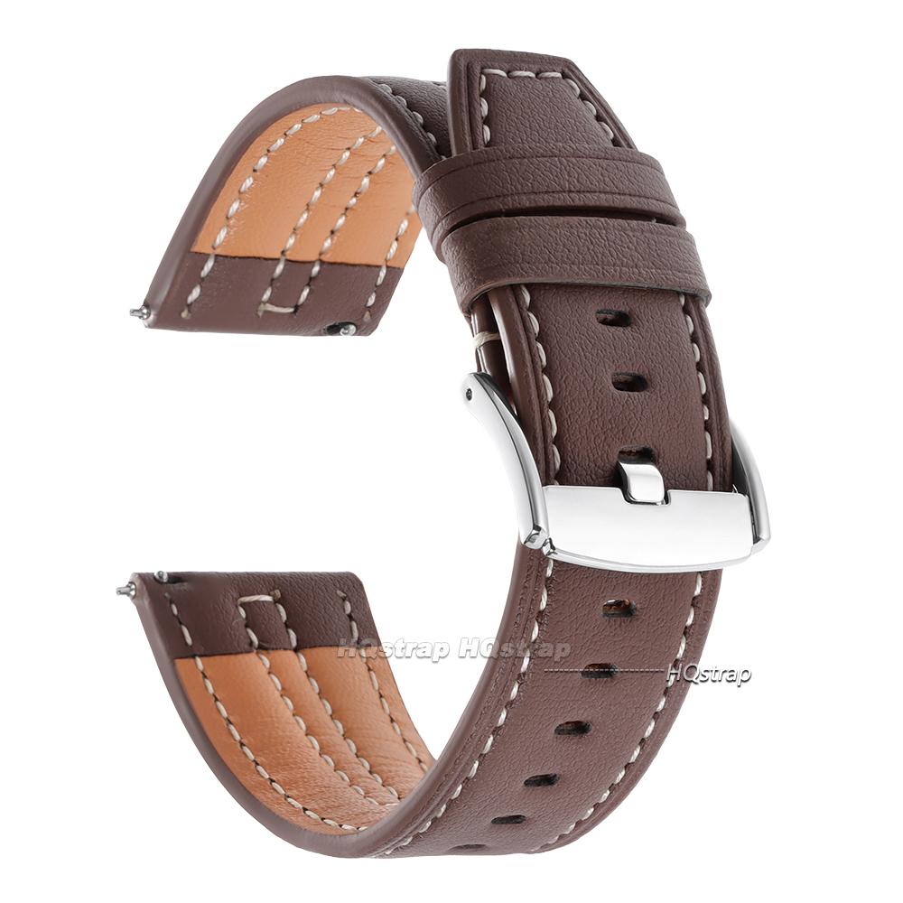 22mm Vintage Leather Watch Band Handmade Cowhide Watch Strap for Seiko Smartwatch Quick Release Bracelet Universal Wristband