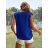 Women's Temperament V-neck Patchwork Lace Sleeve Vest Top for Women T-Shirts