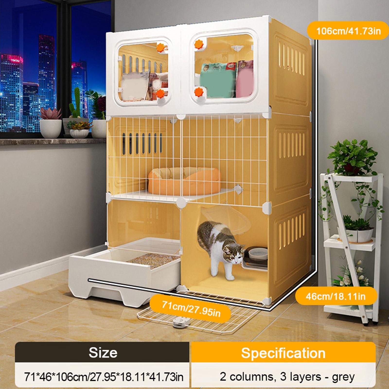 Сделай сам Металлическая проволочная клетка для кошки Интегрированный домик для кошки Внутренний вольер для кошки с гамаком Лежанка для кошки Лоток для кошачьего туалета Переноска для кошки Коттедж для кошки Когтеточка для кошки