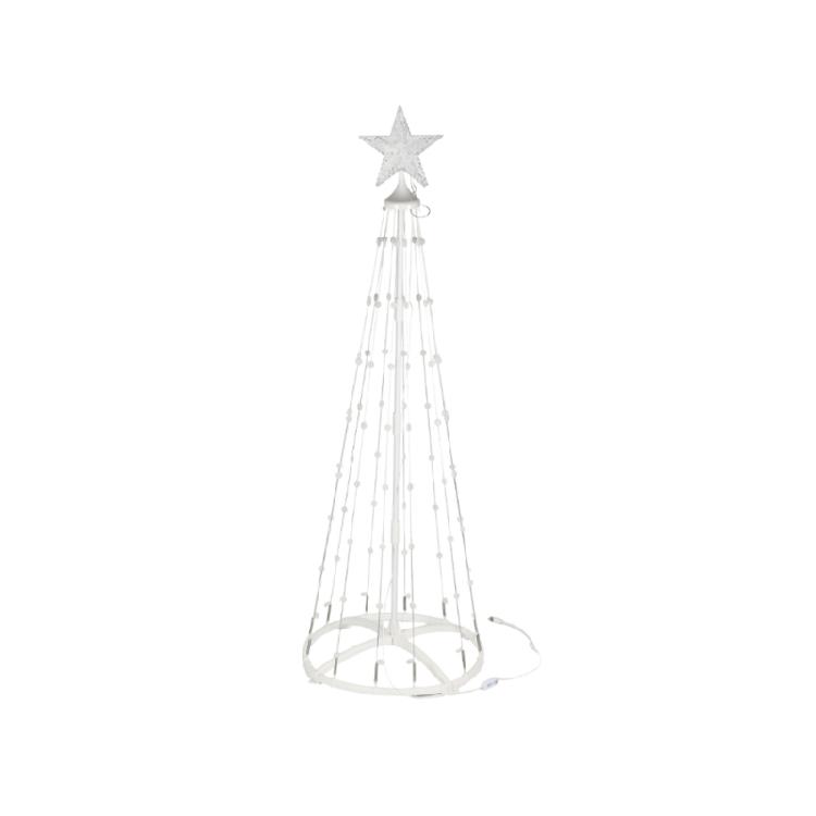 

App Enabled Multicolored Christmas Tree Lights With Stable Base USB Powered Metal Cone Shape Holiday Decoration