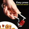 Stainless Steel Cherry Pitter & Red Date Seed Remover - One-Handed Easy Press Kitchen Tool for Quick Core Removal,Durable & Easy