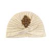 Damer Topphatt Rombus Rhinestones Dekor Plissert Turbanhatt Gullbelagt Pyntet Hatt Elastisk Design Hodeplagg