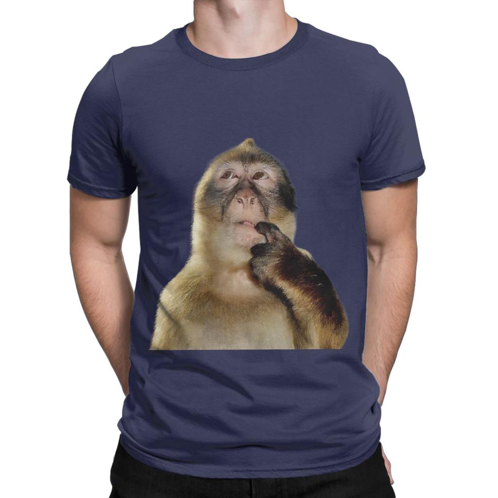 Funny Monkey Thinking Meme Funny 100 Cotton TShirt Bib Punch The Monkey Tees Tops For Unisex