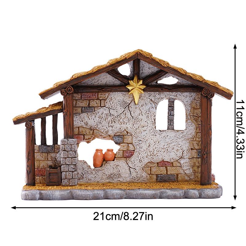 

Рождественский хлев, дом, сарай, статуя, ясли, сцена, скульптура, украшение, полимерная фигурка, религиозный подарок, украшение, декор для рабочего стола A2