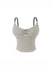Korean Spicy Girl Striped Camisole: Spring/Summer Slimming Sleeveless Top with Chest Pads in Cotton