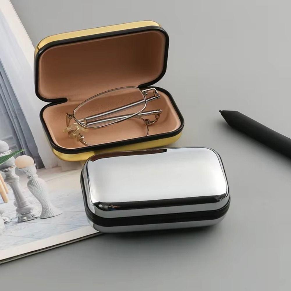 Portable Reading Glasses Box Stainless Steel Presbyopic Storage Case Simple Eyeglass Case Travel