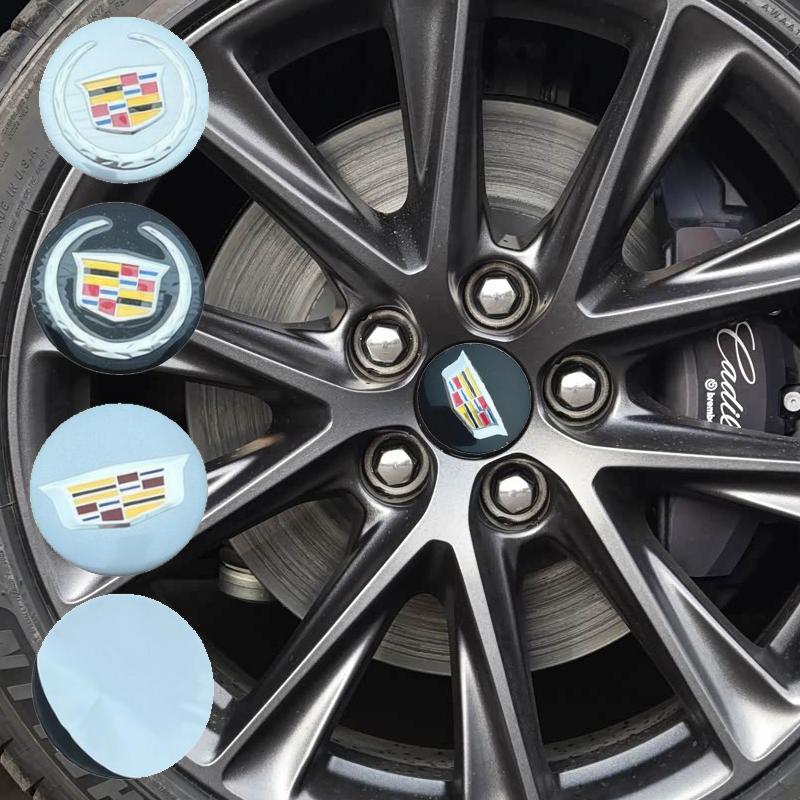 60mm 65mm Car Wheel Center Hub Sticker for Cadillac DTS STS SLS SLR XLR ATS CTS BLS Escalade Seville Tiburon CT6 Decoration