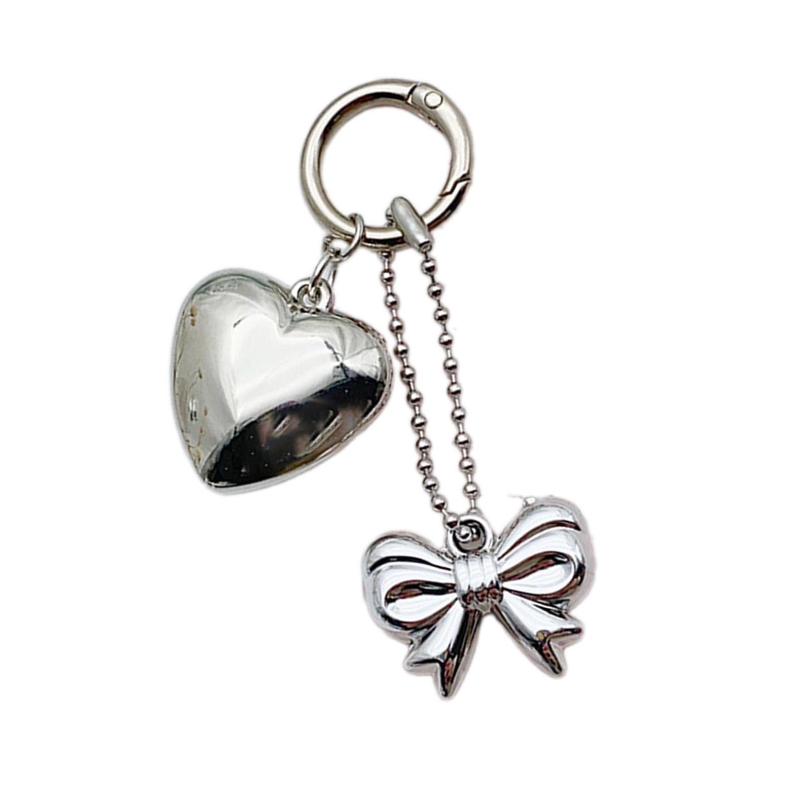 

Серебряный брелок в форме сердца, подвеска в форме сумки в виде любви, персонализированный брелок серебряного цвета, модный аксессуар для женщин 3