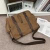 Canvas Bag Business Shoulder Crossbody Bag Large Capacity Lightweight Contrast Color Student Bag