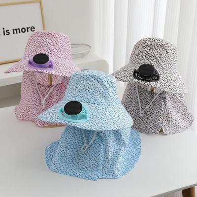 Anti-UV Solar Fan Cap Breathable Cooling Fan Hat Women Sun Hat Fisherman Hat  Tea Picking