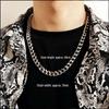 Europeisk og amerikansk hiphop chunky cubansk kjedehalskjede - Trendy street-stil for menn og kvinner, high-end bredt kragebens-tilbehør