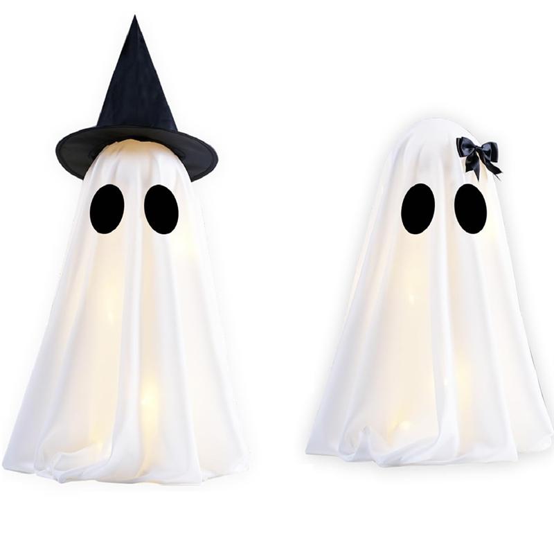 AAAF Light Up For Halloween Ghost Decorations, DIY Spooky Ghosts Crafts, Scary For Halloween Decor Indoor Home, Set Of 2