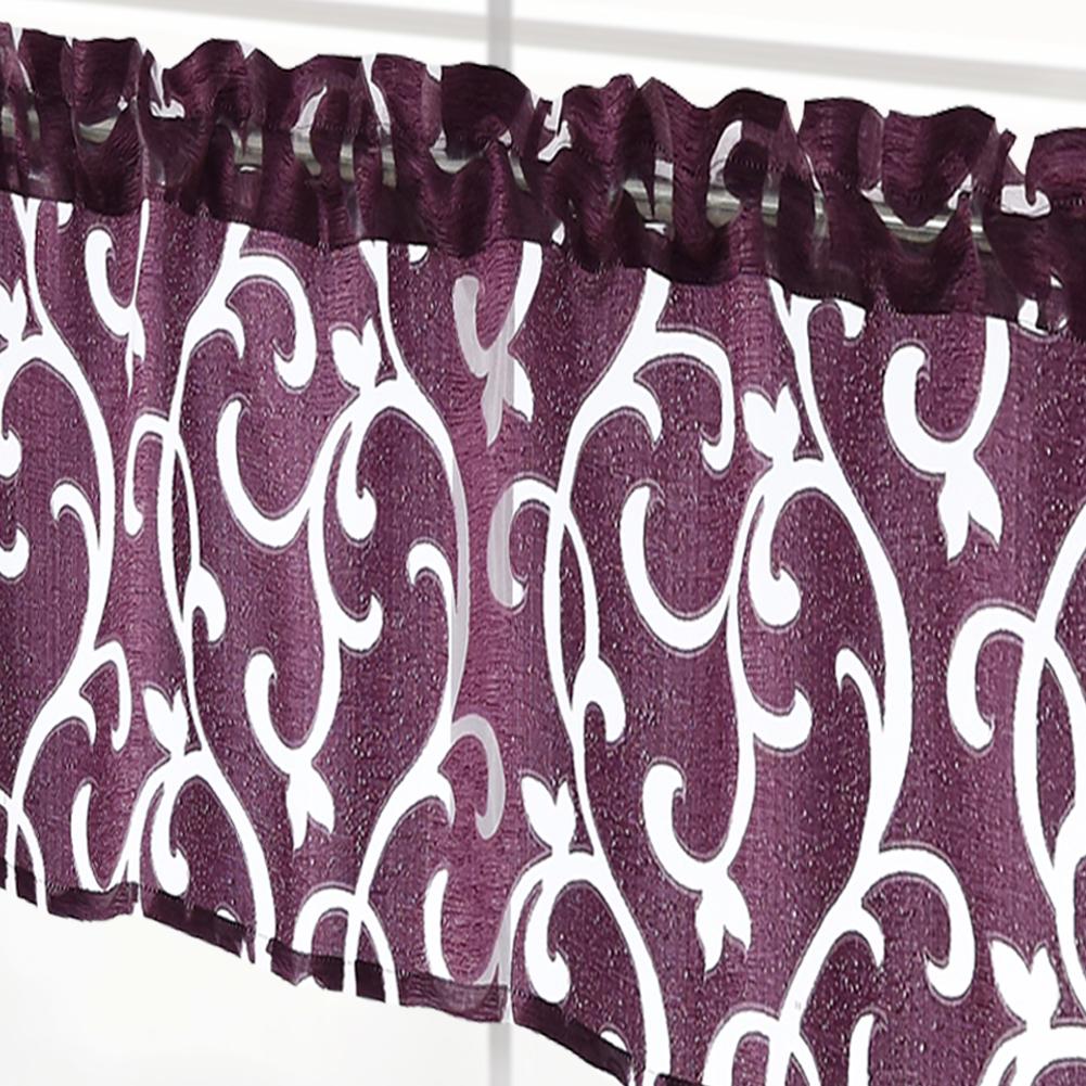 1PC NAPEARL Pastoral Plaid Jacquard Short Tulle Window Curtain Washable