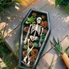 Halloween Casket Planter Gothic Plant Pot Resin Casket Flower Pot for Succulents Home Indoor Shelf Windowsill Decoration