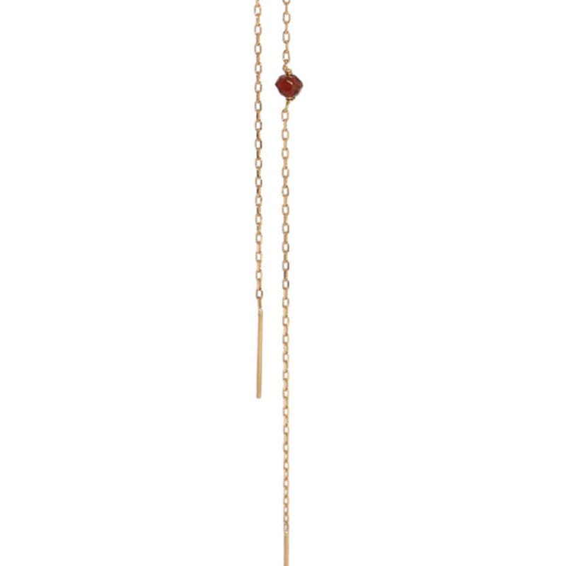 UNI.J Ruby Single Long 14k Gold Earring Ie398