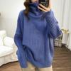 High Neck Loose Slouchy Style Ladies Sweaters Solid Colour Thickened Casual Peplum Knitted Bottoming Shirt Can Be Worn Outside Warm Tops