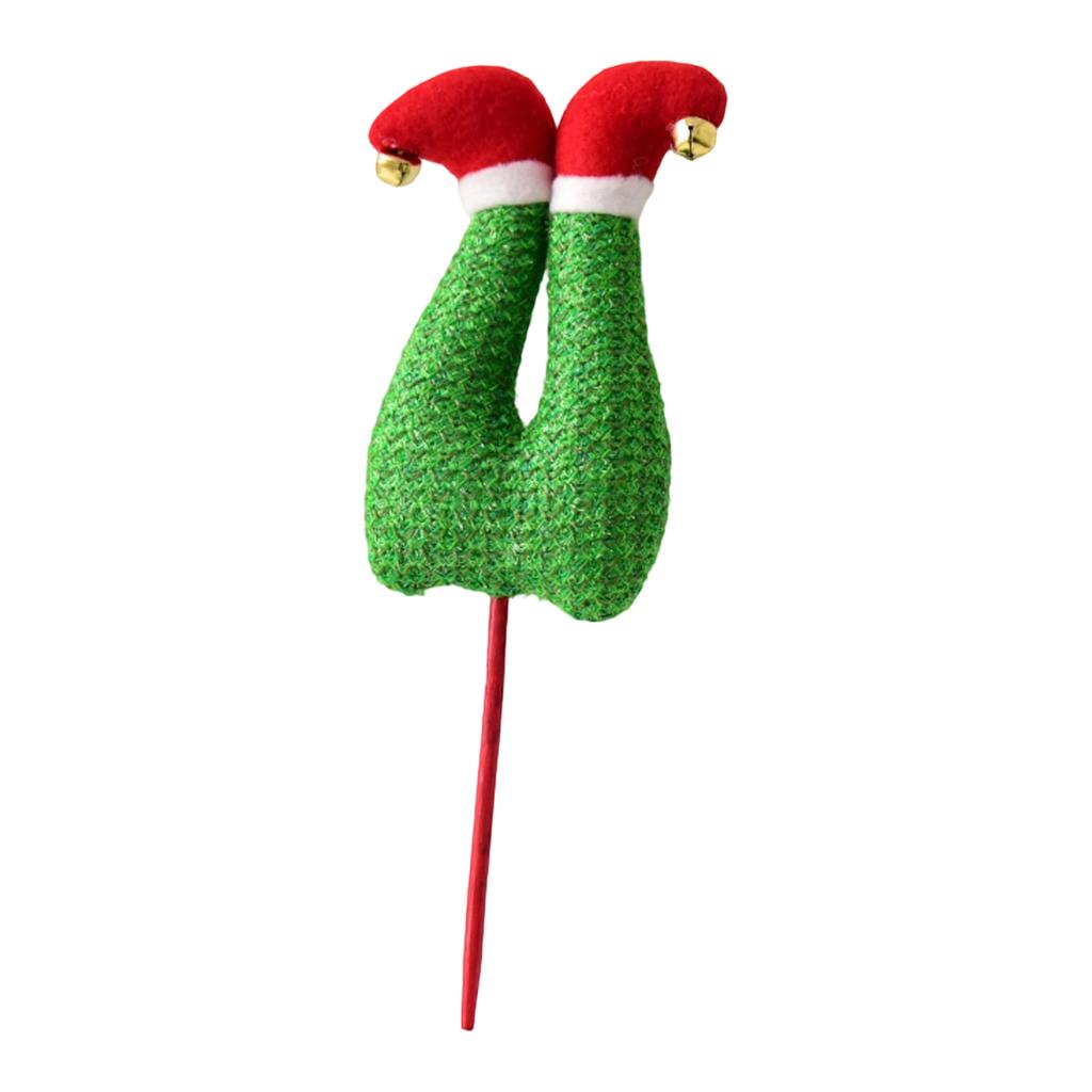 Christmas Leg Picks Glitter Stuffed Feet Christmas Tree Topper Inverted Santa Leg Hip Decoration Vase Filler Centerpiece Seasonal Party Home Decor
