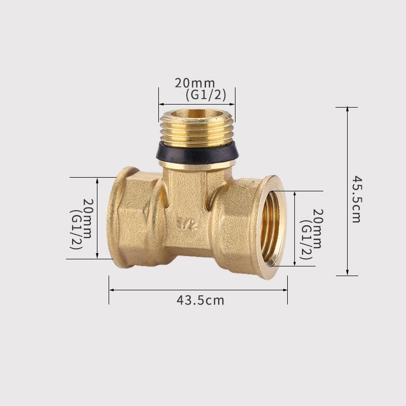Messing-Verbinder BSP 1/2"3/4"1" Innengewinde Außengewinde Gleich 3-Wege-T-Stück Gerader Winkel-Typ-Adapter Kostenloses Rohmaterial-Band
