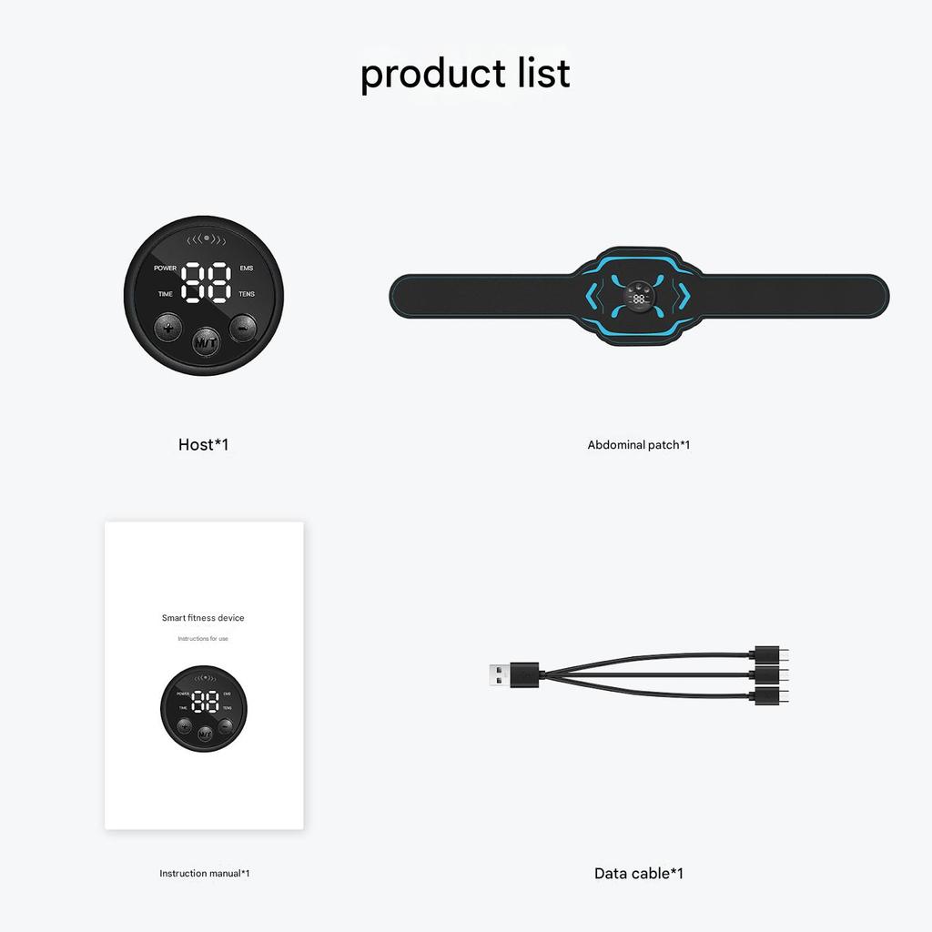 Rechargeable EMS Waist Trainer - Auto Timer Abdominal Massager, Smart Belt for Muscle Relaxation & Home Slimming