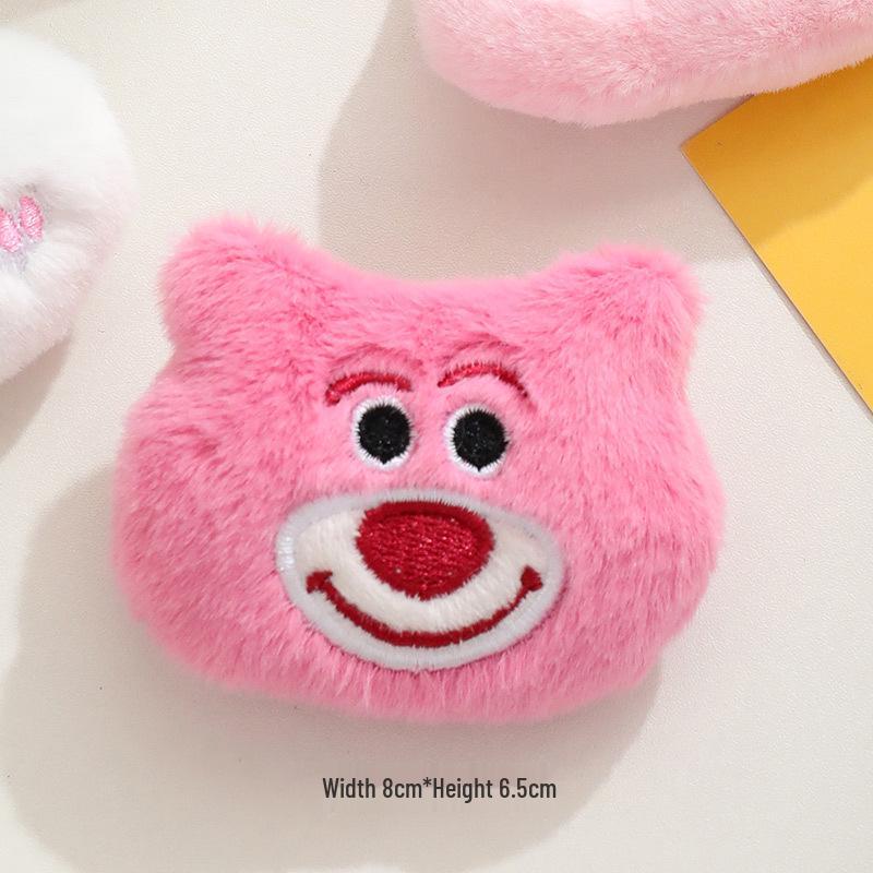 Adorable Plush Bear & Rabbit Brooch Keychain for Kids & Women - Cute Bag or Pin Accessory