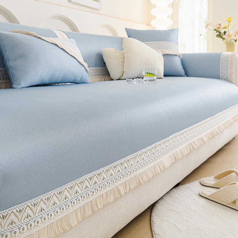 Ice Silk Sofa Cushion Summer Summer Non-Slip Mat Cushion  New French Cream Wind Sofa Cover