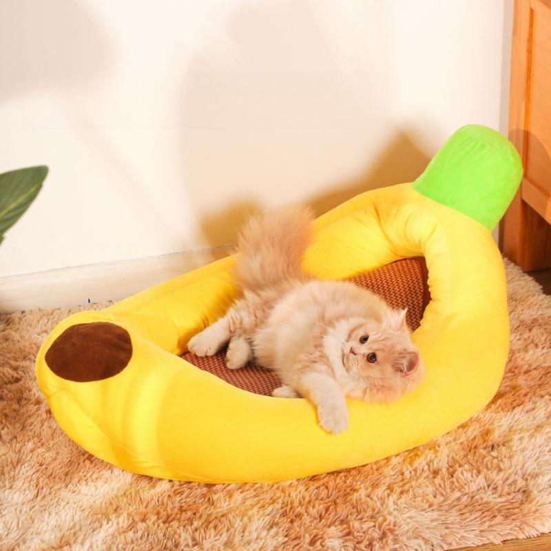 Banana Shaped Doghouse Pet Sofa Bed Washable Durable and  Boat Shaped Cat Beds Fully Filled and Not Easily Deformed Easy To Maintain Pet Accessories