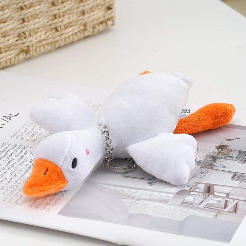 18cm Cartoon Duck Plush Keychain Kawaii Goose Pendant Toys ideal for Women Girls Boys Plaything Doll Bag Accessories Car Keyring Presents