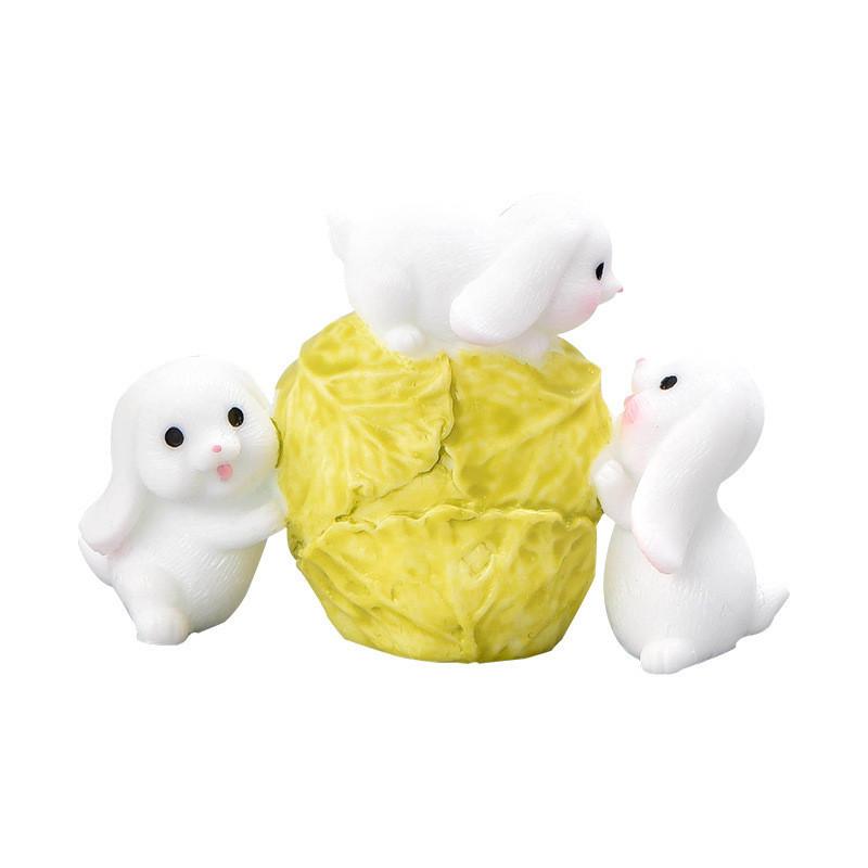 Cute Animal Resin Craft Rabbit Figurines Perfect For Plant Decorations And Terrariums