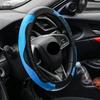 Coprivolante per auto 37-38 cm in pelle PU antiscivolo resistente al calore elastico coprivolante in fibra di carbonio accessori interni auto