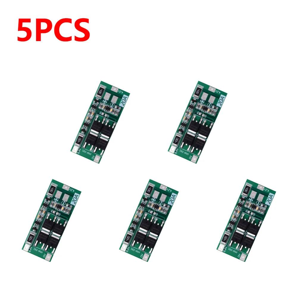 1-30PCS HW-391 2S 20A 7.4V 8.4V 18650 BMS Module 18650 Lithium Battery Charger Protection Board Standard/Balance Module for DIY