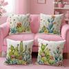 Tropical Cactus Cushion Cover Natural Linen Organic Fabric DoubleSided Printing Sofa Home Decor Gift Pillow Case