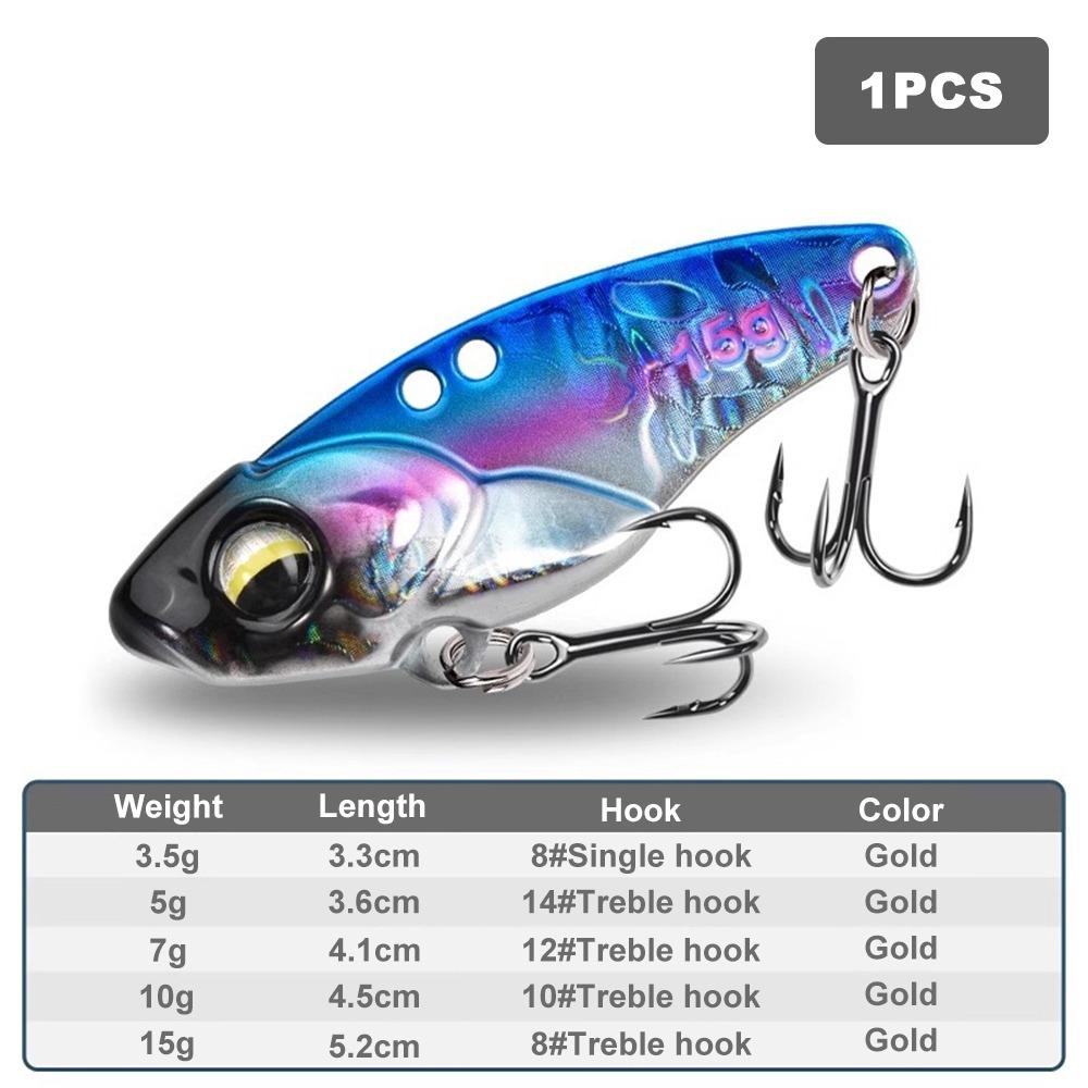 High Quality 5g VIB Fishing Lure 3D Slow Sinking Rattlesnake Iron Jig Zi Alloy High Vibration Vib Blade Lure for Predatory Fish