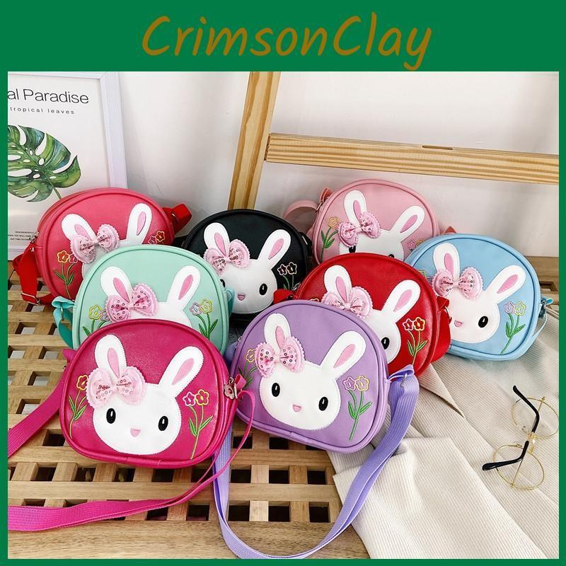 Mouse And Rabbit Shoulder Bag Adjustable Shoulder Strap Childrens Zipper Design