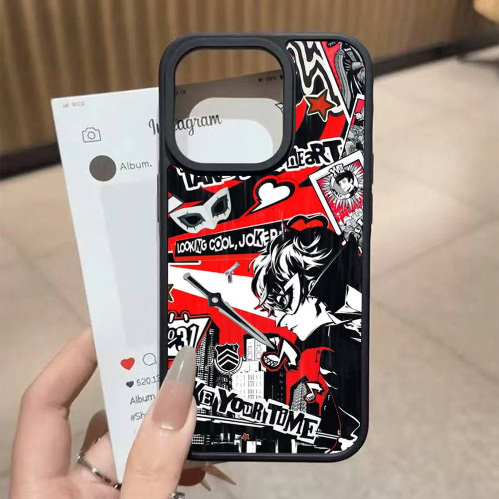 Game P-Persona 5 Cool Black Silicone Hard Plastic Phone Case For Iphone 17 Air 16 15 14 13 12 11 Pro Max PC TPU