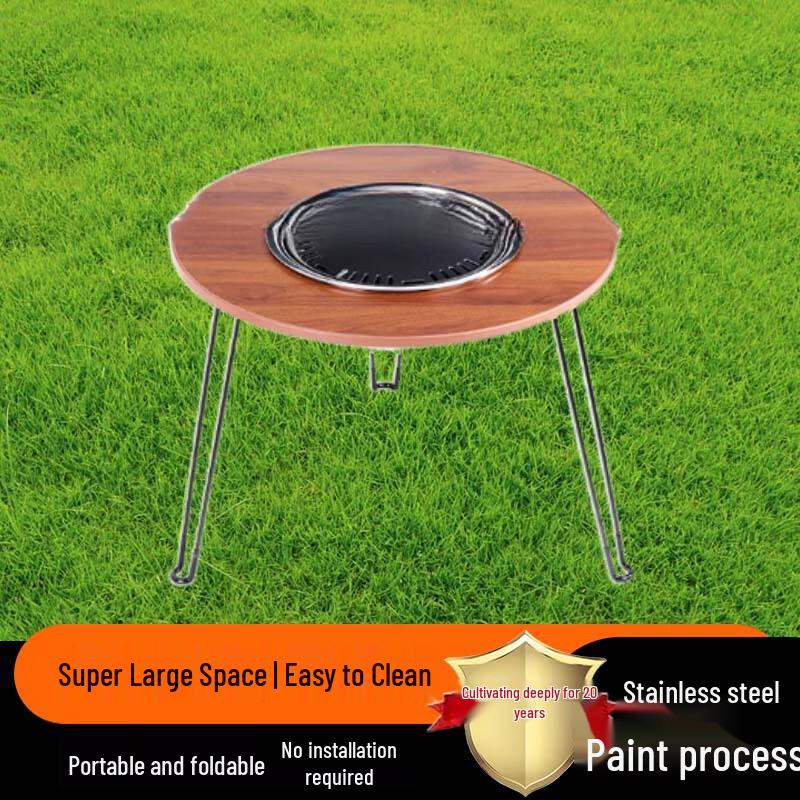 Beifu Foldable Outdoor Charcoal BBQ Grill Table